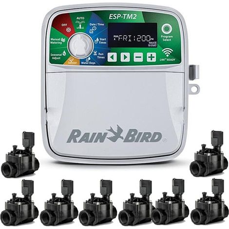 Automatischer elektrischer Bewässerungsprogrammierer ESP-TM2 8 Zonen Indoor Rain Bird + 8 Elektroventile 100HV 24V 1 (1/5)