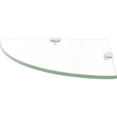 vidaXL Estante de esquina con soportes cromados vidrio claro 35x35 cm (1/2)