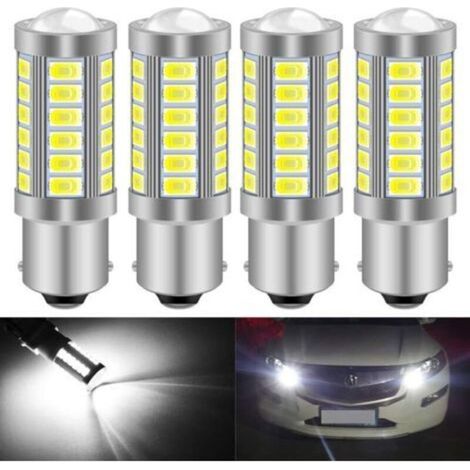 Blanc 1156 BA15S P21W 5630 33SMD Clignotants Ampoules LED 900LM Super Bright Feu de Recul Feu de Freinage Arrière Phares antibrouillard Position Feu arrière 12-30V 3.6W(4 pièces) (1/5)