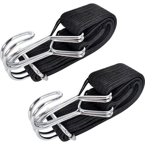 Flache Bungee-Seile, 60 cm, mit Haken, Gepäckbefestigungsgurte, Bungee-Gurte für Fahrräder, Camping, Auto, Bungee-Gepäckträger (0,6 m)