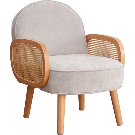 Poltroncina design in tessuto grigio chiaro - Doris (1/5)