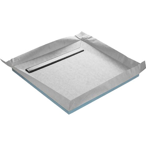 U-Tile – Receveur de douche à carreler ultra plat 90 x 90 cm – Natte étanche pré-montée – Siphon 40 mm – Évacuation rapide 44L/min
