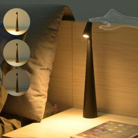 Pair Schwarze kabellose dimmbare LED-Tischlampe mit Touch-Steuerung, wiederaufladbare LED-Tischlampe, Tischlampe mit Akku, Tischlampe mit USB-Aufladung, Tischlampenanschluss (1/5)