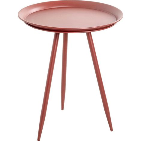 Table d'Appoint Ronde "Trevor" 54cm Rouge (1/3)