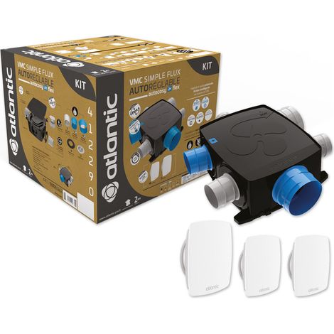 Kit Autocosy iH FLEX VMC auto intelligente plat 4 sanitaires (3 bouches LINES) - ATLANTIC - 412290 (1/5)