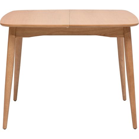 Mesa extensible con extensiones integradas cuadrada de madera clara roble L100-140 cm HELMA (1/4)