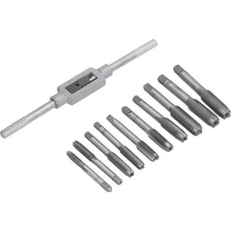 Jeu de 11 Tarauds Machine et Foret à Aléser Réglable, Poignée Manuelle pour Filetage M6M12, Outillage Professionnel (1/5)