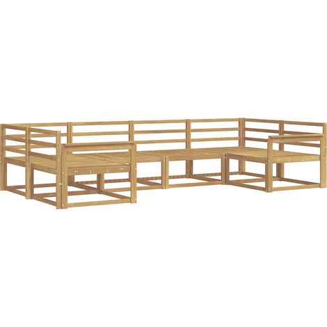 Set di divani da esterno 6 pcs Bianco Legno di Acacia Massello vidaXL
