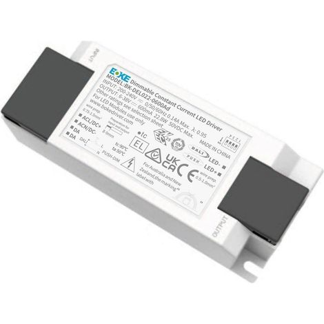 Driver BOKE Regulable DALI/PUSH 200-240V No Flicker Salida 6-38V 225-600mA 22.8W BK-DEL022 24 W