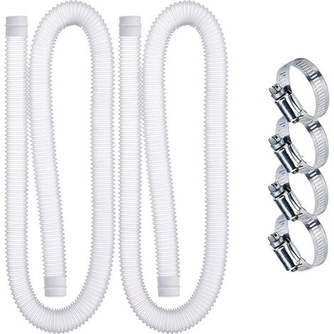 Ulisem Tuyaux de rechange pour pompe de filtration de piscine, 1,25 pouce de diamètre (lot de 2), PE de qualité supérieure anti-pliage, compatibles avec les pompes de 330 et 530 GPH