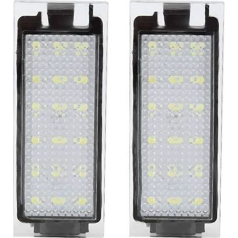 Lampe de licence, 2 pièces lampe de plaque d'immatriculation LED de voiture adaptée pour/Twingo/Clio/Megane/Lagane (18pcs perles lumineuses LED) (1/5)