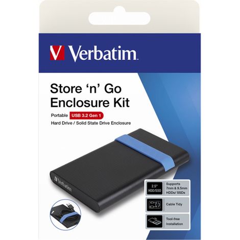 Verbatim Store'N'Go Enclosure Kit HDD / SSD-Gehäuse Schwarz, Blau 2.5"