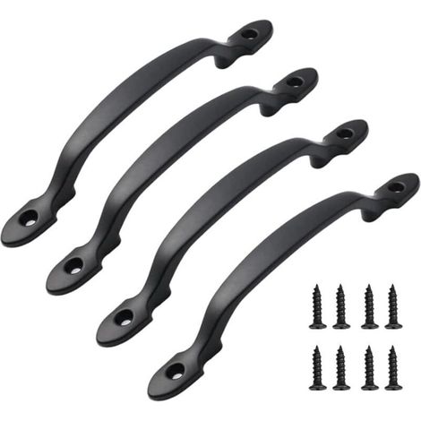 Lot de 4 poignées de placard, poignées de cuisine, poignées de porte, poignées de tiroir, meubles avec vis pour armoires, chambres, longueur 158 mm (1/4)