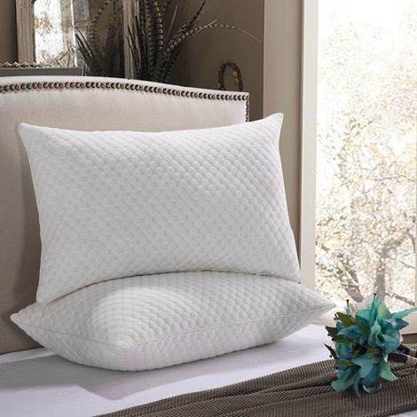 Adjustable Medium-sized Bed Pillow with Water Cube Pattern for Home Use, 66 x 48 cm (1/5)