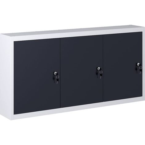 vidaXL Armadio a Parete Stile Industriale in Metallo Grigio Nero