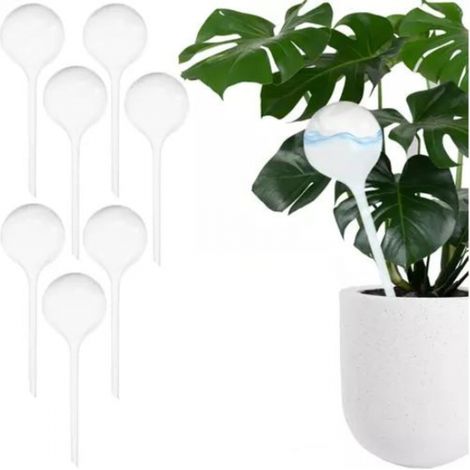 Set di 8 sfere di irrigazione automatiche trasparenti in PVC (70 ml) – per piante in vaso da interno ed esterno (1/5)