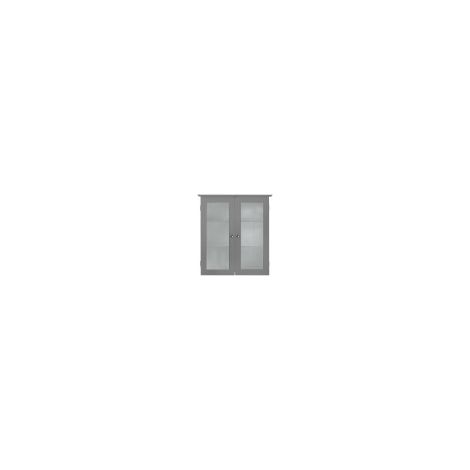 Teamson Home Bathroom Connor Wall Cabinet with 2 Glass Doors Grey EHF-581G (1/5)