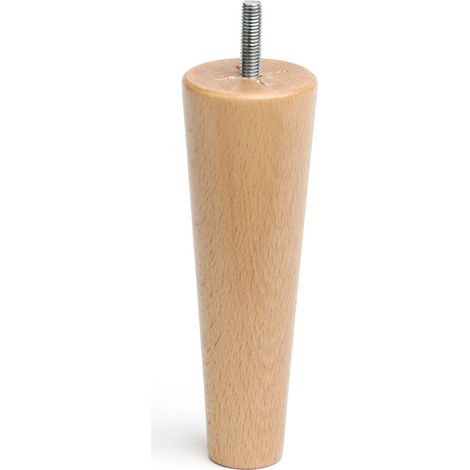 Pied de meuble conique en bois hêtre transparent – Hauteur 150 mm – Dimensions 50x50x150 mm – Pour meubles élégants