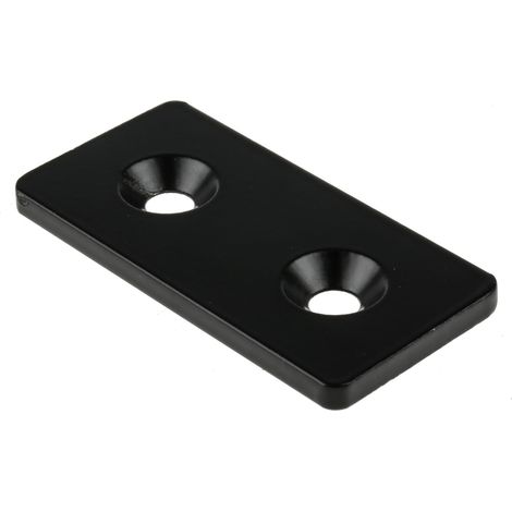 Plaque de jonction RS PRO, profilé 40 mm, L. 80mm, rainure 8mm en Acier ( Prix pour Sachet de 5 ) (1/3)