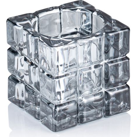 Bougeoir Cube Smoke Grey 6,5 x 6,5 cm verre YUYU - Was Germany (1/2)