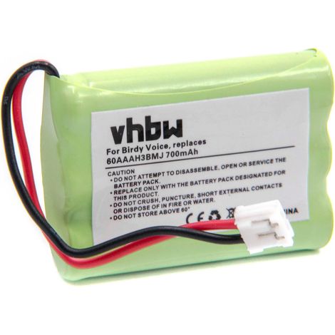 vhbw Akku kompatibel mit VTech 6773, 6775, 6803, 6807, 6783, 6785, 6822BAT, 6861, 6820, 6821 schnurlos Festnetz Telefon (700 mAh, 3,6 V, NiMH)