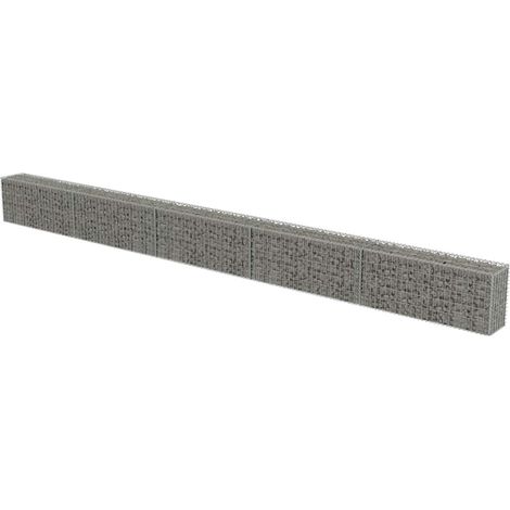 Maison Exclusive - Gabionenwand mit Abdeckung Verzinkter Stahl 60