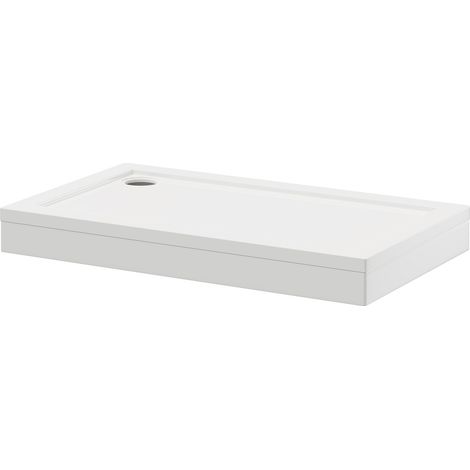 Wholesale Domestic Pearlstone 1200mm x 700mm x 40mm Rectangular Shower Tray and Plinth (1/4)