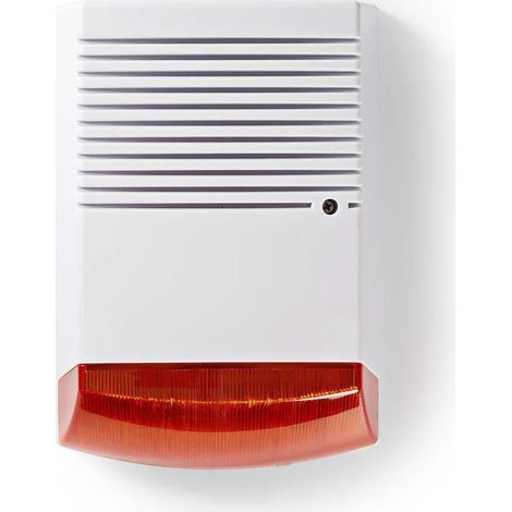Sirene de securite factice ip44 alimentation par piles exterieur orange blanc (1/4)