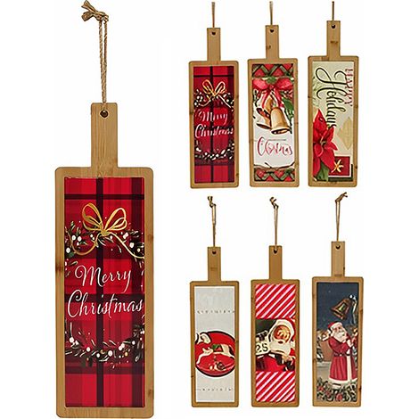 Tagliere in Legno e ceramica decori Natalizi 42x13 Antipasti Salumi Formaggi Idea Regalo Decorazione per la Tavola di natale Feste