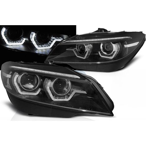 Paire feux phares BMW Z4 E89 de 2009 a 2013 DRL LED Seq Xenon Noir-32666531 (1/4)