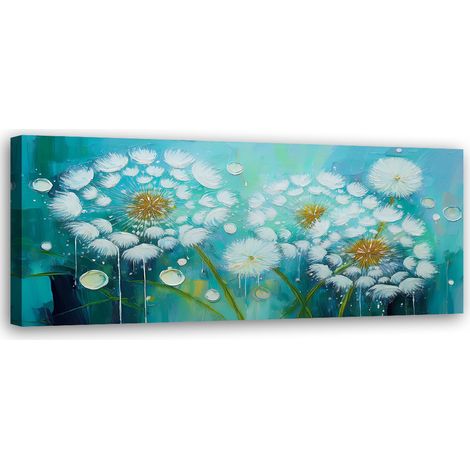 Tableau déco Plantes Gonflables Fleurs Turquoise 90x30 (1/5)