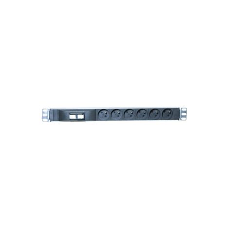 Multiprise rackable 19'' 6 prises avec disjoncteur