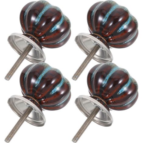 CCYKXAPieces Ceramic Drawer Knobs/Door Handles in Pumpkin Shape with Blue Porcelain Pattern, Ergonomic Vintage Decorative Accessories (1/5)
