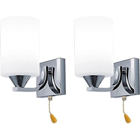 2 moderne LED-Glaswandleuchten, Innenbeleuchtung für Schlafzimmer, Einzelkopf mit S( )