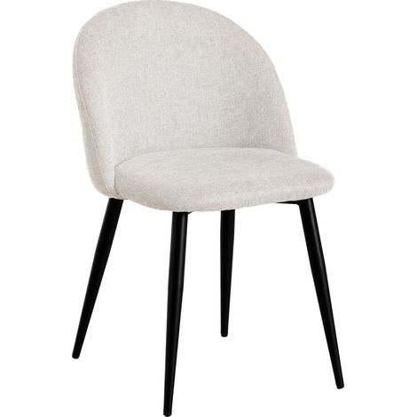 Set di 4 sedie da pranzo imbottite e in acciaio Kana SKLUM