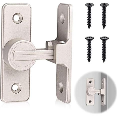 royaluxe - Loquet de porte lumineux, loquet de verrouillage avec vis, porte coulissante à angle droit en acier inoxydable à 90 degrés, loquet coulissant (1/5)