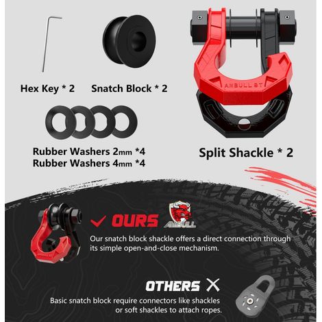 The improved new off-road vehicle tow hook is a split type with pulleys and stronger anti-theft magnets at both ends. (1/4)