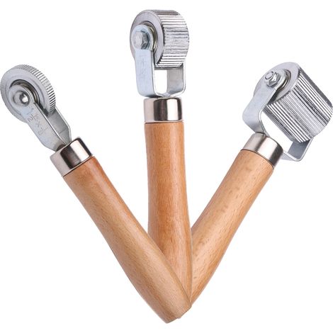 Rouleau à rustine pneu avec manche en bois 6mm/20mm/40mm outil presseur chambre à air réparation crevaison (1/2)