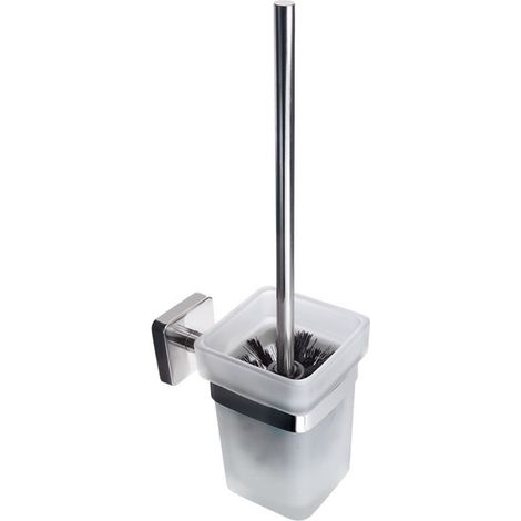 Portascopino bagno a muro in acciaio inox e vetro  CLODE-C kamalu