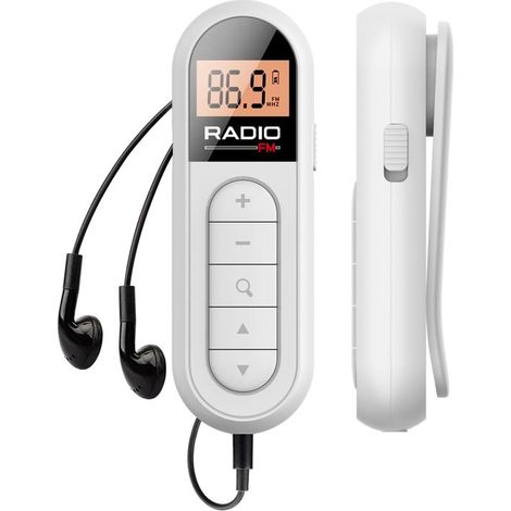 Radio FM portable rechargeable de poche, à transistor, excellente réception, écran LCD numérique rétroéclairé, son stéréo (1/5)