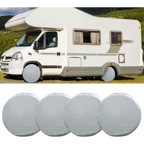 4er-Pack Radkappen, XU Universal-Radschutzhüllen, wasserdicht, für Wohnwagen, Anhänger, Wohnmobile, Pkw und Lkw (27–29 Zoll) – Crezuo