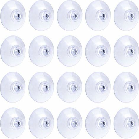 Lot de 20 ventouses Transparentes Ventouse en Plastique PVC de 3 cm sans Crochets pour la décoration et l'organisation (1/4)