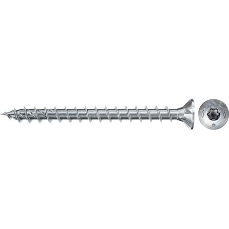 Vis PowerFast FPF II CTF 3,5x16 mm à Tête fraisée, empreinte TX, zingué blanc, filetage total - Boîte de 200 Gris (1/2)