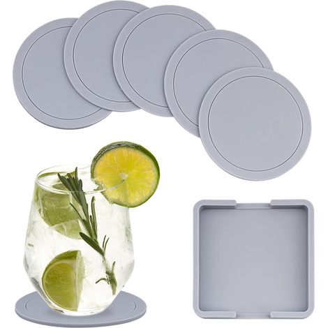 Sous-Verre - PVC Non Toxique - Rond - Antidérapant - Isolant Thermique - Pour Tasses Verres Bouteilles - Lot de 6 (1/5)