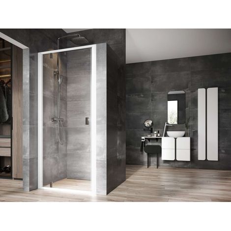 Ravak Nexty - Porta doccia a bilico 80 cm, bianco opaco/vetro chiaro 03O40E01Z1 (1/2)