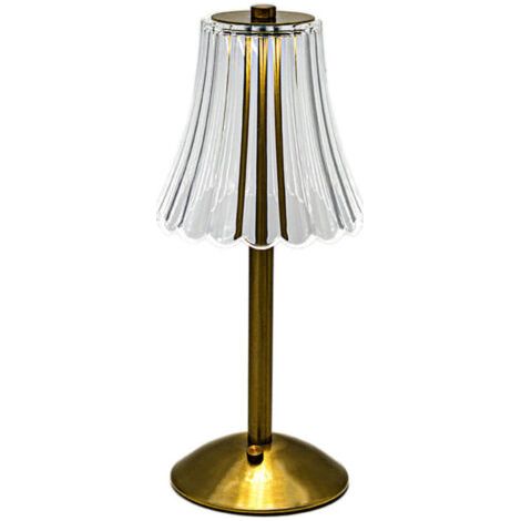 Lampada da tavolo wireless, lampada da comodino touch dimmerabile, 3 colori, lampada da tavolo a LED in cristallo ricaricabile tramite USB per camera da letto, comodino, soggiorno, ristorante, oro