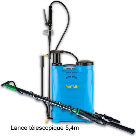 Matabi – Pack pulvérisateur à pression Evolution 16L – Lance télescopique 5,4m – Régulateur de pression – Pour traitements herbicides