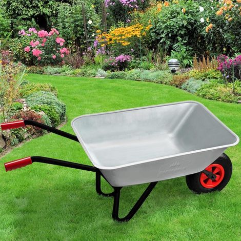 Wheelbarrow galvanised steel 80l pneumatic tyre