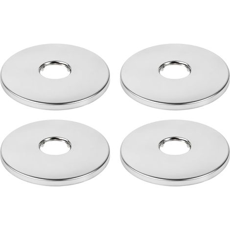 Lot de 4 cache-robinets en acier inoxydable 21 mm × 80 mm × 6 mm – Rosace de robinet chromée pour vannes d'angle et robinets de douche, rosettes de tuyau de 1/2 pouce, trop-plein de tuyau de radiateur (1/5)