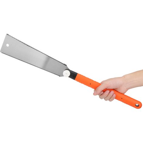 Scie à bois à double denture de 25 cm (10 pouces) avec long manche, à commande manuelle, accessoires pour scie à main (1/5)